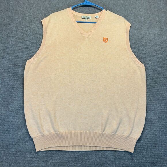 Peter Millar Sweater Vest Men XL V-Neck Silk Cashmere Blend Greensboro Golf Club - Picture 2 of 7